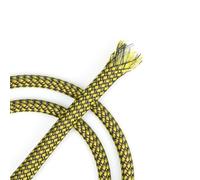 YOUBO Expandable Braided Cable Sleeve, PP Yarn + PET Braided Expandable Sleeving Cable Management Protection High Density PET Wire Cover Sheath for Cables (Yellow Black, 12mm-19ft)
