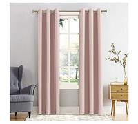 YOUCAI Blackout Curtains Eyelet Thermal Insulated Bedroom Curtain Ring Top Solid Kids Windows Treatments Curtains Living Room,Pink,107x160cm