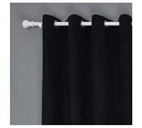 YOUCAI Blackout Curtains Super Soft Velvet Curtains Window Treatment Thermal Insulated Eyelet Blackout Curtains For Living Room Home Decoration,Black,132x213cm