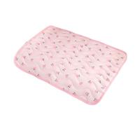 YOUCAI Cute Cartoon Print Cool Pet Mat Cat Puppys Self Cooling Pad Bed Ice Silk Reusable Washable Non-Slip Comfort Blanket Soft for Crate Cage Nest Car PinkWave