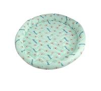 YOUCAI Lightweight ice silk Cool Sweet Print Round Nest Mat padded Bed Indoor Outdoor Use Breathable Pet Cooling Pad Sleeping Cushion for Home Travel Green