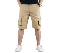 YOUCAI Men's Cargo Shorts Cotton Casual Combat Shorts Summer Lightweight Work Shorts Bermuda Shorts,A-Khaki,40