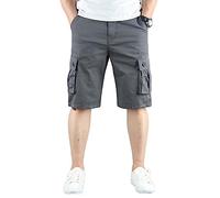 YOUCAI Men's Cargo Shorts Cotton Casual Combat Shorts Summer Lightweight Work Shorts Bermuda Shorts,B-Grey,44