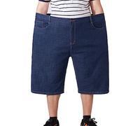 YOUCAI Men's Casual Denim Elastic 3/4 Cargo Shorts Loose Fit Capri Long Short Pants Baggy Denim Shorts Jeans Shorts,1388,42