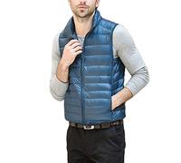 YOUCAI Mens Down Padded Gilet Lightweight Down Puffer Sleeveless Jacket Quilted Body Warmer Coat,Blue 2,XS