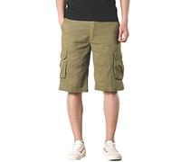 YOUCAI Mens Lightweight Cargo Shorts Relaxed Fit Summer Short Multi-Pocket Casual Fit Beach Short Outdoor Cargo Work Shorts,Army Yellow,46