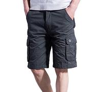 YOUCAI Mens Lightweight Cargo Shorts Relaxed Fit Summer Short Multi-Pocket Casual Fit Beach Short Outdoor Cargo Work Shorts,Grey,46