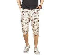 YOUCAI Men's Lightweight Outdoor Sports Capri Shorts Loose Fit Workout 3/4 Cargo Shorts Long Short Trousers Pants,Beige,44