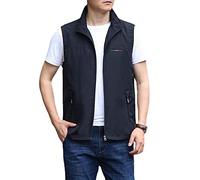 YOUCAI Men's Summer Stylish Gilet Outdoor Vest Fishing Waistcoat Lightweight Mesh Vest Thin Camping Hunting Gilet Safari Hiking Vest Sleeveless Jacket,Black,4XL
