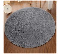 YOUCAI Round Shaggy Area Rugs Short/Long Faux Fur Soft Fluffy Plain Modern Shaggy Rugs Mats Circular Thick Floor Carpet Rug for Living Room Home Decor,80cm,Grey-Short