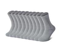 YOUCHAN 10 Pack Men’s Socks, Comfortable & Soft Cotton Crew Socks, Unisex Business Socks Gray 12-14