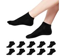 YOUCHAN 10 Pairs Trainer Socks for Men and Women, Low Cut Ankle Sports Running Socks Black