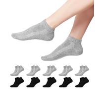 YOUCHAN 10 Pairs Trainer Socks for Men and Women, Low Cut Ankle Sports Running Socks Black Grey