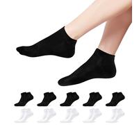 YOUCHAN 10 Pairs Trainer Socks for Men and Women, Low Cut Ankle Sports Running Socks Black White