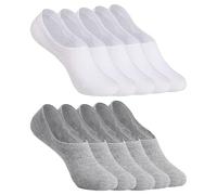 YOUCHAN Trainer Socks for Womens and Mens, No Show Ankle Socks Low Cut Invisible Non Slip Liner Socks Casual Footie White Gray