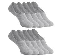 YOUCHAN Trainer Invisible Ankle No Show Socks for Men Women, 10 Pairs Low Cut Casual Cotton Liner Socks with Non Slip Grips Gray 12-14