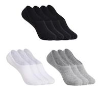 YOUCHAN Trainer Socks for Womens and Mens, No Show Ankle Socks Low Cut Invisible Non Slip Liner Socks Casual Footie Black White Gray