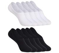 YOUCHAN Trainer Socks for Womens and Mens, No Show Ankle Socks Low Cut Invisible Non Slip Liner Socks Casual Footie Black White