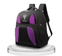 Youchee 2 Ball Bowling Backpack, Holds 2 Ball, One Pair of Bowling Shoes Up to Mens Size 15, and multifunction Accessory Pockets. (Purple)