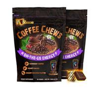 YouChews Coffee Chews - Grab & Go Energy with 100mg per Chew of Clean, Green Caffeine. with Real Organic Ingredients, Low Sugar, Great Bold Taste & Long Lasting Energy Boost (Pack of 2)