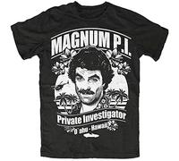 youchinuo Magnum P.I. T-Shirt Tom Tshirt TV Hawaii Island Hoppers Aloha 80er Cult Man T-Shirt 100% Cotton Sleeve Shirt Black