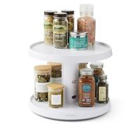 YouCopia 2-Tier Height Adjustable Crazy Susan, Lazy Susan Turntable Organiser for Kitchen Cupboard and Pantry Storage