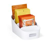 YouCopia Divided Bin, 4-Tier Raised BPA-Free Storage Caddy ShelfBin Packet Organizer, One Size, Speckled White
