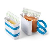 YouCopia FreezeUp Freezer Food Block Maker, 2 Cup, 2-Pack, Meal Prep Bag Container to Freeze Leftovers and Soup, White, 2 Cups, 2-Pack