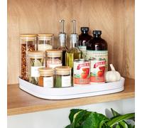 YouCopia MagicTrack Rectangle Lazy Susan Turntable: Kitchen & Bathroom Pantry, Cabinet & Countertop Storage Organizer with 360° Spin, Non-Slip, White Speckled BPA-Free
