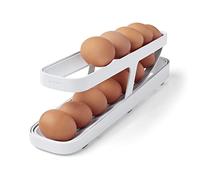 YouCopia Rolldown Refrigerator Egg Dispenser, Holder for Fridge Storage, One Size, White
