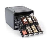 YouCopia SpiceStack Adjustable Spice Rack 24-Bottle Organizer for Cabinet or Pantry Storage, Granite