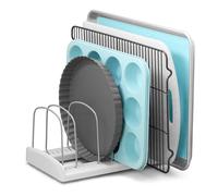 YouCopia StoreMore Adjustable Bakeware Rack, Cookie Sheet, Baking Pan, and Tray Organiser for Kitchen Cupboard and Pantry Storage, Standard, White