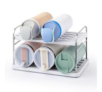 YouCopia UpSpace Water Bottle and Travel Mug Cabinet Organizer, Adjustable Storage Rack for 40 oz Stanley Tumblers, 6 Bottle Premium Edition