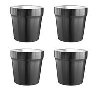 Youda Stainless Steel Double Wall Cups (Set of 4) - 175ml Stackable Coffee, Tea & Beer Glasses - Heat-Resistant, Unbreakable, Ideal for Kids, Travel & Camping (Black)