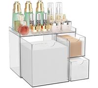 Youdepot Acrylic Face Towel Holder - XL Disposable Towel Organizer with Drawer - Clear Vanity Storage Box for Facial Dry Wipes & Makeup Pads (Towels Not Included)