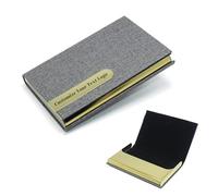 Youdian Custom Personalized Business Card Holder Engraved Your Name/Logo/Text Personalized Leather Business Card Case Holders for Men or Women as Business Unique Present (Gold)