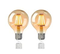 YOUDIAN E27 Screw Bulb,Led Edison Light Bulb, Non-Dimmable Retro E27 Screw Bulb,220V 4W(40W Equivalent) 400 Lumen Warm White 2700K CRI>90,G80 Led Filament Light Bulb,90% Energy Saving（2Pack