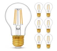 YOUDIAN LED E27 Edison Screw Bulb,Warm White 2700K,60 Watts Equivalent,6W ES Bulbs,Screw in Light Bulb,A60 Clear LED Filament Energy Saving Light Bulbs,600 Lumen,Non-Dimmable,Pack of 6