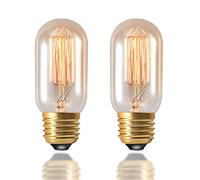 YOUDIAN Vintage Edison Bulb 40W E27 Screw Retro Dimmable T45 Light Bulb Filament Amber Glass Decorative Lamp (2 Packs) …