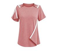 Youdiao Post Shoulder Surgery Shirt for Women Tear Away Snap Short Sleeve Rotator Cuff Recovery Must Haves Chemo Clothing, Pink, L