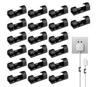Youding Cable Clips Self-Adhesive - Pack of 20 Cable No Drilling | Desktop Management Holder USB Ethernet Mouse Keyboard Clip Set | ABS Manager Office Workplace Use
