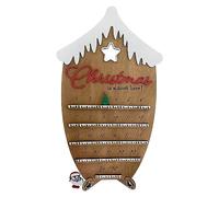 Youding Christmas Calendar Countdown, Wooden Christmas Door Decoration for Wall, Creative Red Winter Scene with Santa Chimney Elk -on Doorplates, Household Decor
