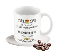 Youding King Charles III Mug | Recordative Charles Coffee Cup,350ml Ceramic Coffee Cups 2023 Coronation Mug His Royal Majesty Congratulate Cup for Celebration