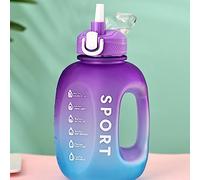 Youding Water Half Gallon with Straw, Motivational Leakproof Drinks, Flexible Extra Strong, Reusable Sports Ton Barrel BPA Free Sports Bottle Grand