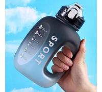 Youding Water Half Gallon with Straw, Motivational Leakproof Drinks, Flexible Extra Strong, Reusable Sports Ton Barrel BPA Free Sports Bottle Grand