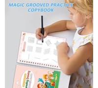 Youding Writing Training Books with Magic Guidance - Grooved Writing Books | Reusable Notebooks Learning Letters 3-8 Years Maternity Tracing