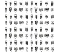 Youdiyla 100pcs Alloy Antique Silver Tee set Pendant Jewelry Making DIY Keychain Earrings Pendant Various Design Charms for Jewelry Making Bracelets Necklace (SN851)