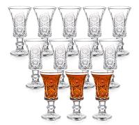 Youeon 12 Pack 1.2 Oz/35ml Shot Glasses Set, Clear Cordial Glasses, Fancy Shot Glasses, Mini Wine Glass with Heavy Base, Sherry Glasses for Tequila, Liquor, Whiskey, Vodka