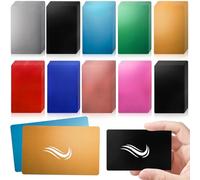 YOUEON 200 Pcs Metal Business Card Blanks for Laser Engraving 86 x 54 x 0.2 mm, 10 Colors Aluminum Sheet Engraving Blanks, Multipurpose DIY Cards for Home, Office, Projects