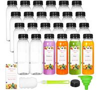 YOUEON 24 Pack 8 Oz Empty Plastic Juice Bottles with Caps, Reusable Water Bottles, Juice Containers With Lids For Fridge, Smoothie Bottle for Drinks, Juices, Smoothies and Other Beverages